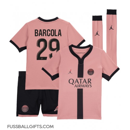 Paris Saint-Germain Bradley Barcola #29 Fußballbekleidung 3rd trikot Kinder 2024-25 Kurzarm (+ kurze hosen)